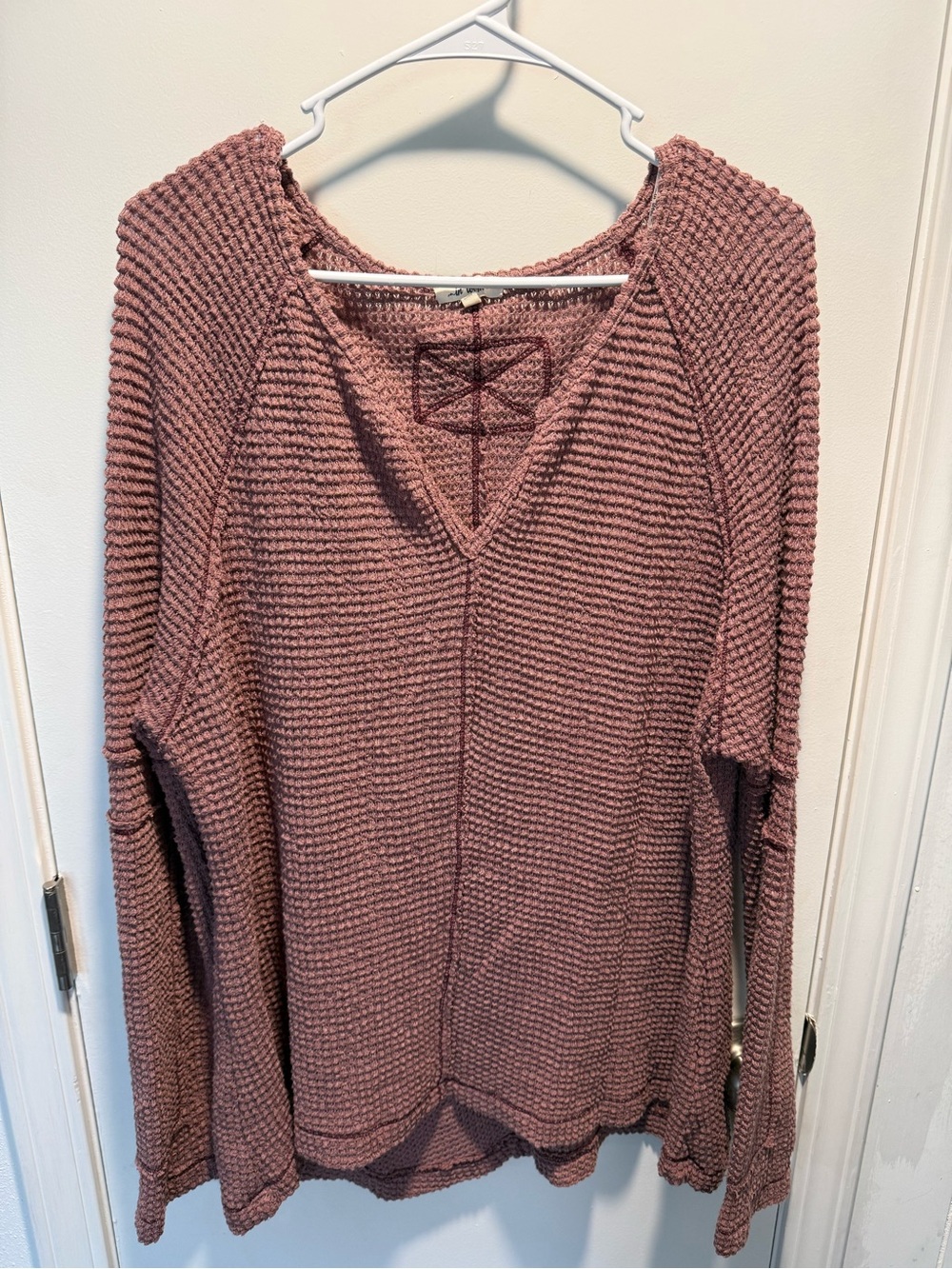In loom Dusty Mauve Waffle Knit Top